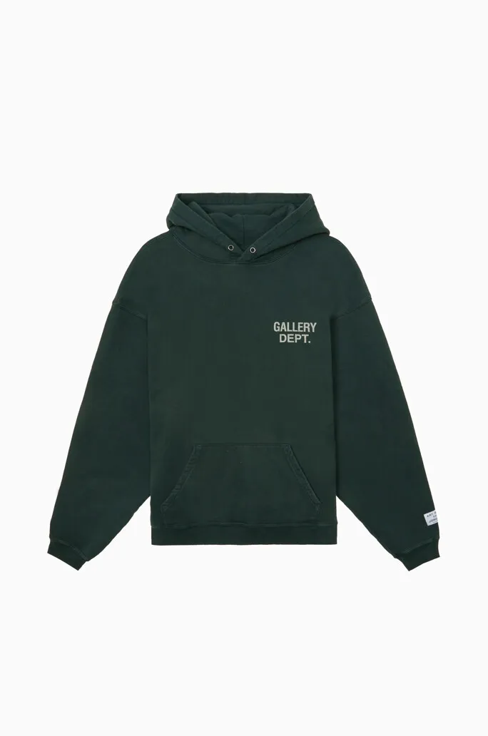 GALLERY DEPT. 90'S GD LOGO HOODIE 90's retro destruction English hoodie blue and black S-XL ⚠️Note: The color of this style should be green and black, not black! Requires custom weaving and dyeing. 500g high weight sweatshirt fabric. Fleece treatment on the inside. Overall wide and comfortable. Loose fit. Trendy and fashionable. Consistent with the original. Discharge printing process. Consistent with the original hang tag. Hanging grain with G LOGO.